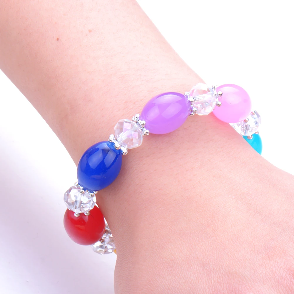 10 шт./лот браслет из стекла и камня круглые бусины браслеты Женские Ювелирные