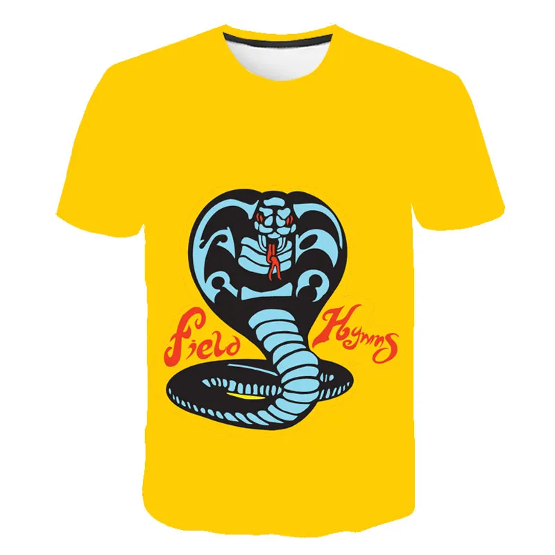 

New 3d Print Cobra Kai Gold Style Creative Design King Of Snake T-shirt Anime Kids Short Sleeve tees Summer Boy Clothes 2021