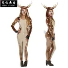 Женский приталенный Рождественский костюм с оленем