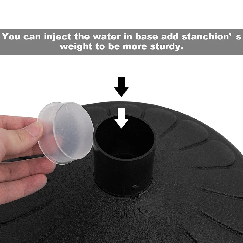 

6PC 39.5" Chain C-Hooks Fillable Domed Base Plastic Stanchion Scratch Resistant PE UV Resistant Waterproof Stanchions Set