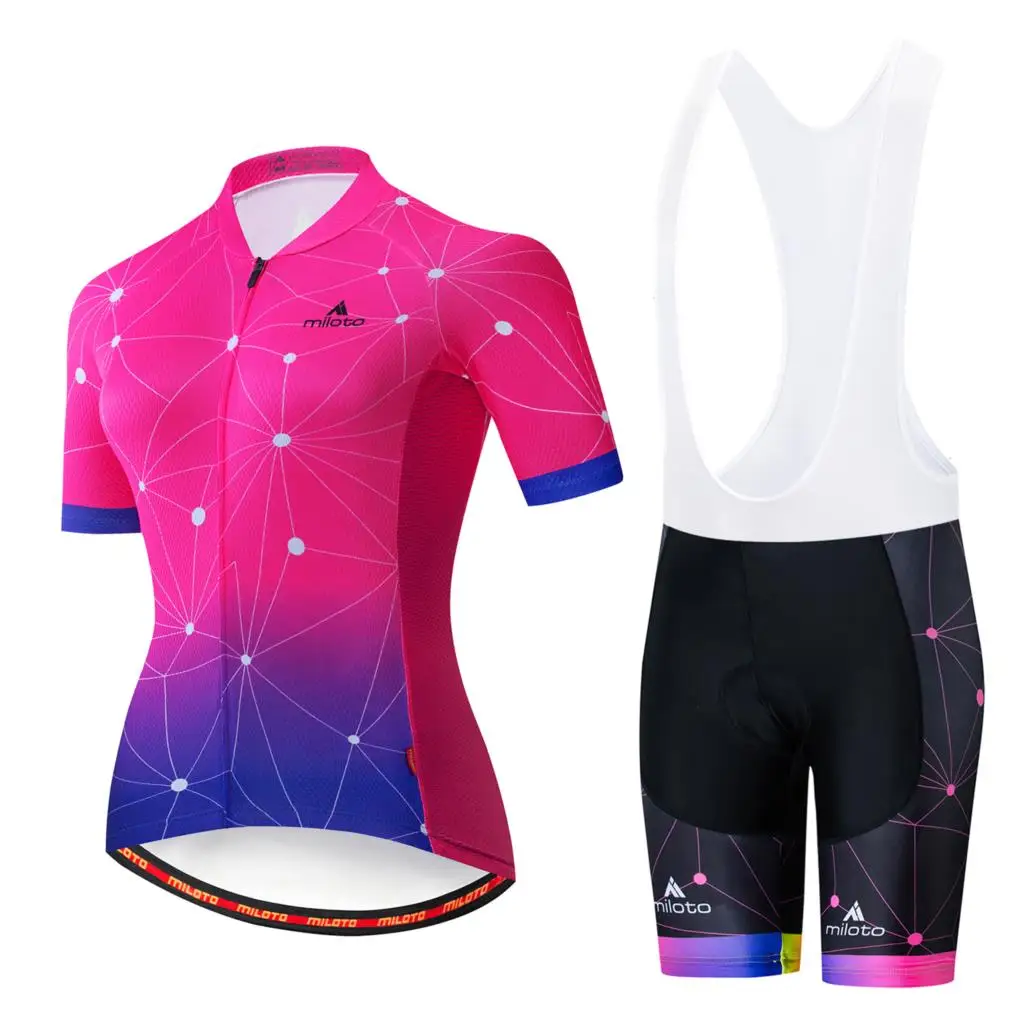 MILOTO 2020 Женская велосипедная одежда Женский комплект флуоресцентная летняя анти