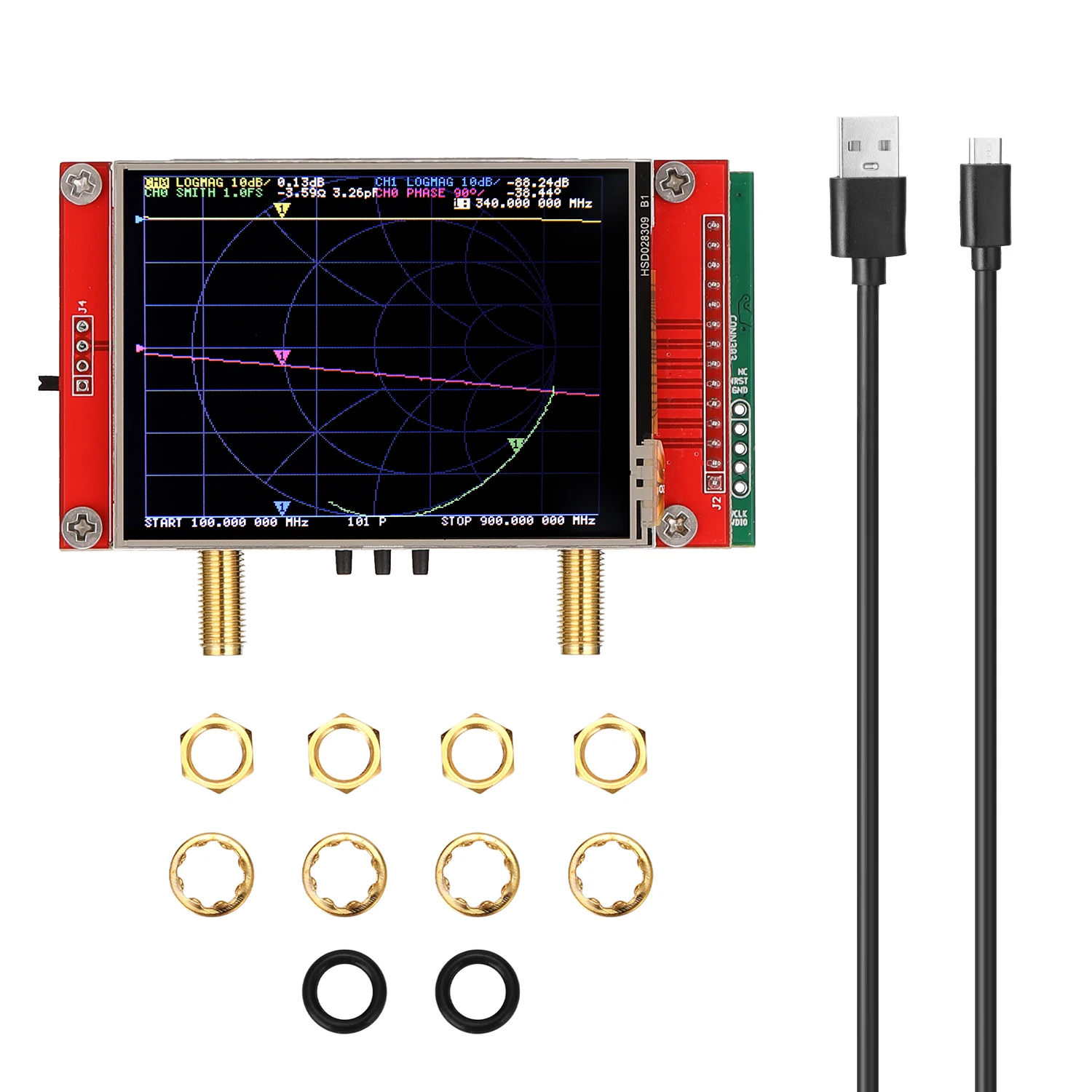 Векторный анализатор сети Nano VHF UHF 50 кгц 3 ГГц цифровой сенсорный экран стоячий
