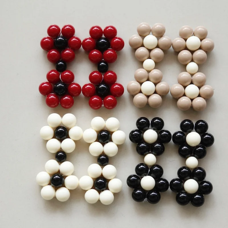 

Разноцветные цветочные шпильки Hyuna в том же стиле, корейские дизайнерские резиновые плетеные серьги, аксессуары