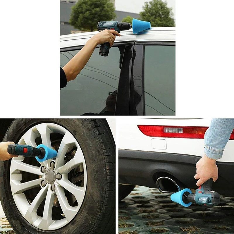 

14Pcs Car Polishing Pad Set Polishing Buffer Waxing Buffing Pad Set Kit Car Polishing Sponge 1/3 Inch /6Mm Wheel Kit For Polishe