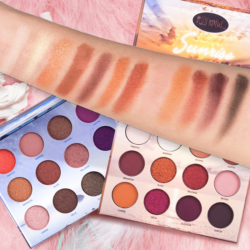 12 цветов палитра теней для век телесного цвета водонепроницаемая