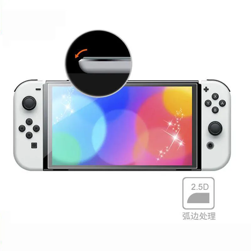 2pack1 pack tempered glass 9h hd screen protector film for nintendo switch oled 7 inch screen protector for ns oled accessories free global shipping