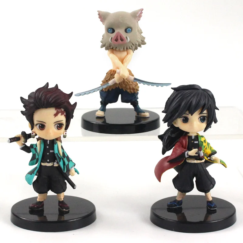 3 шт./компл. аниме фигурка рассекающего демонов Q Posket Tanjirou Hashibira Inosuke Tomioka Giyuu