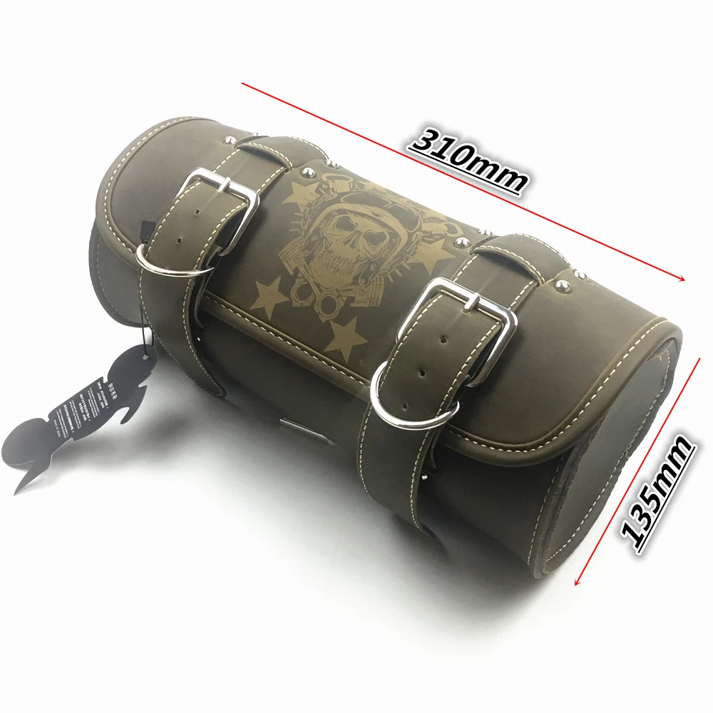 Универсальная седельная сумка с изображением черепа черная коричневая