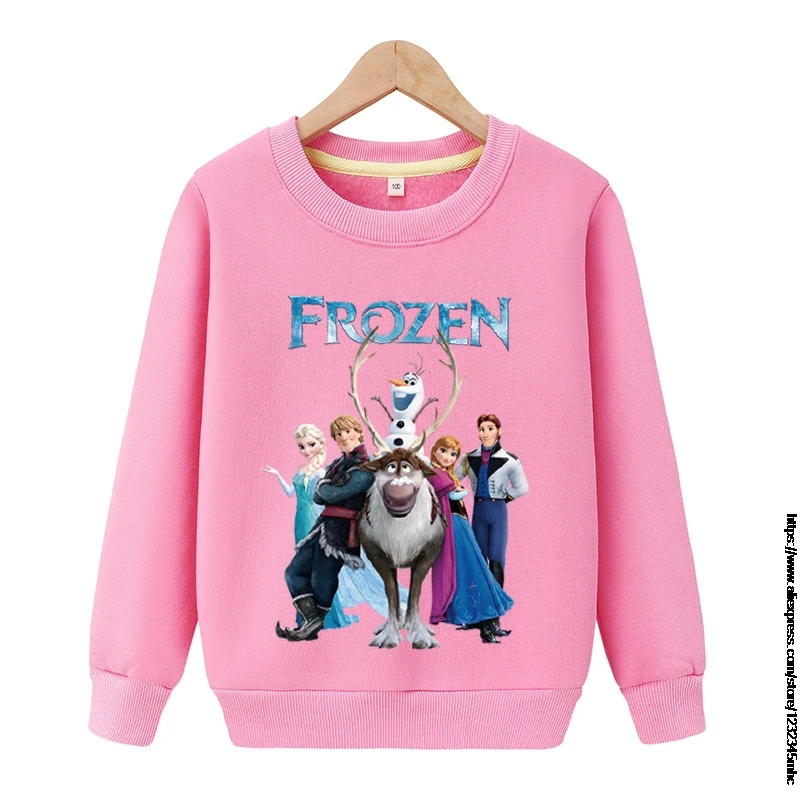 Cartoon Frozen Elsa Anna Baby Girl Hoodies Kid Sweatshirts Spring Autumn Tops Clothes Long Sleeve T Shirt Girls Costume Clothing | Детская