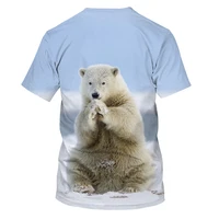 2021 summer cute polar bear pattern 3d mens printed t shirt casual fashion shirt mens round neck shirt size full