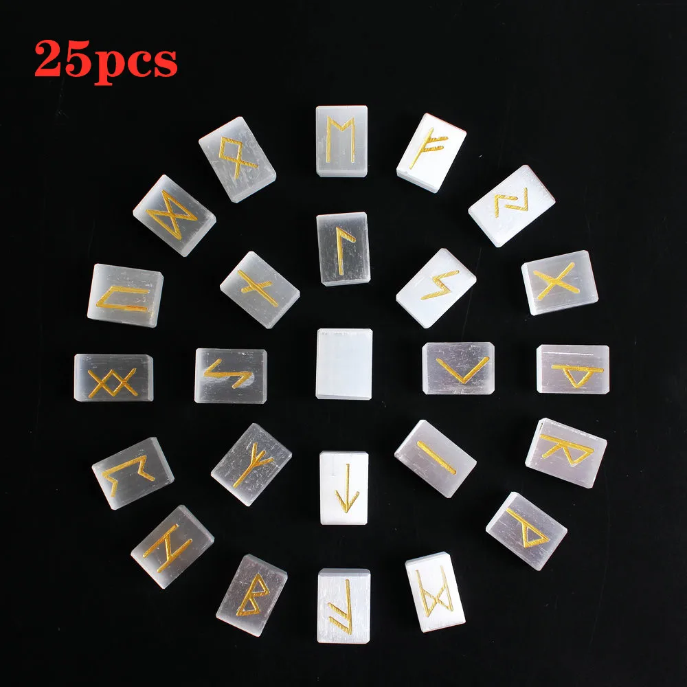 25 шт. натуральный прозрачный белый селенит руны хрустальные каменный куб