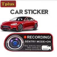 tesla car window sticker for tesla model 3 x s y car sentry mode recorder static sticker recording reminder car warning sticker