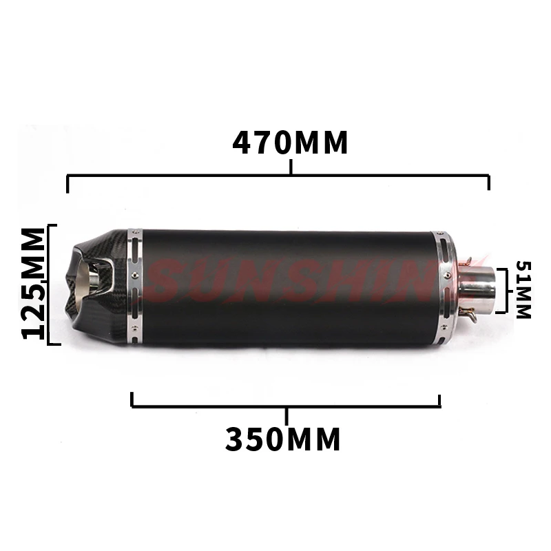 Универсальные выхлопные трубы для мотоцикла 51 мм MT09 GSXR750 ER6N RC390 Z400 Z800 R3 |