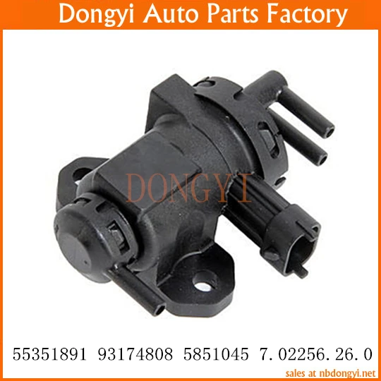 

Соленоидный клапан преобразователя давления турбокомпрессора OE NO. 55351891 93174808 5851045 702256260 7.02256.26.0