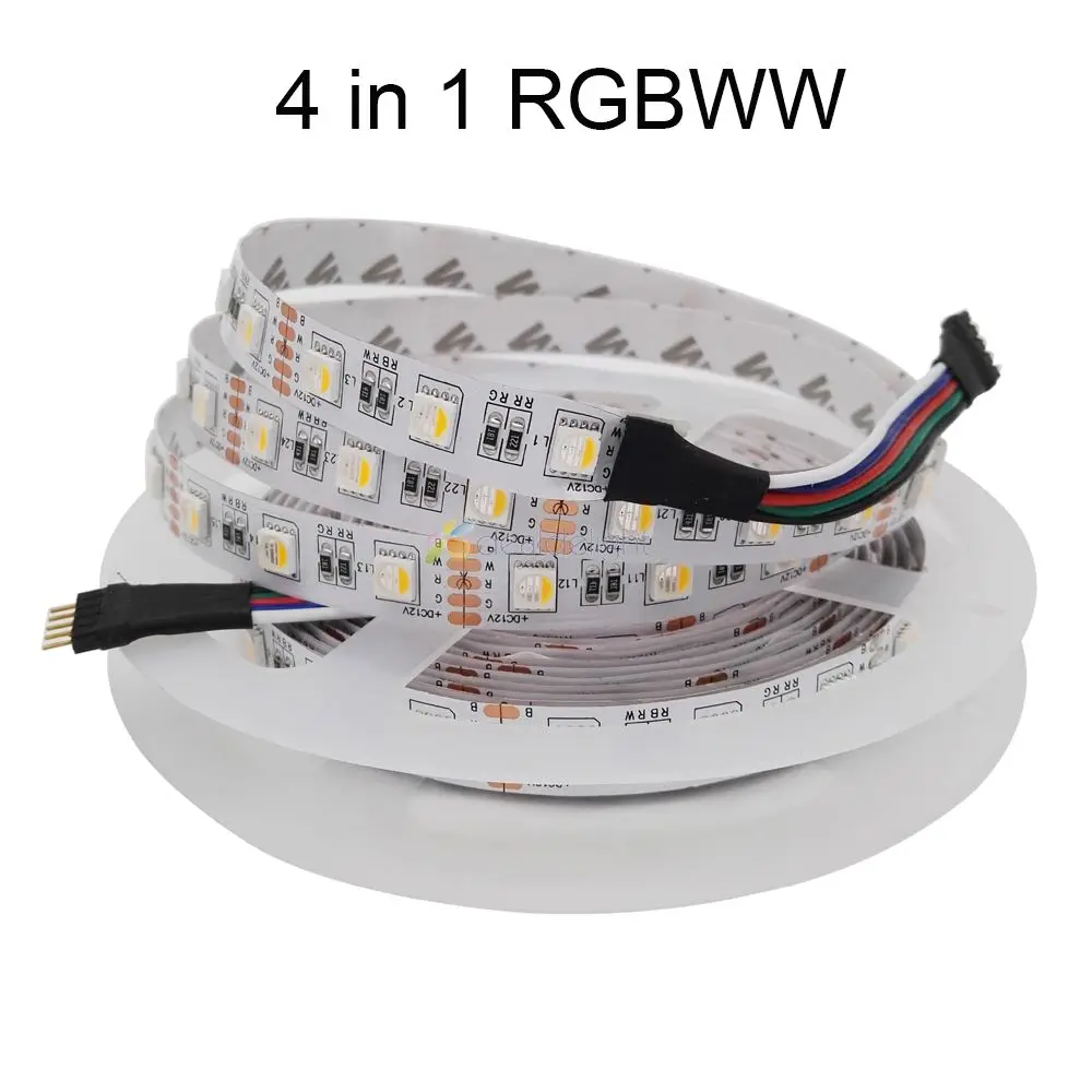 5 м 4 в 1 RGBW RGB + CCT Светодиодная лента 5050 60 светодиодов/M CW WW RGBWW гибкий светодиодный
