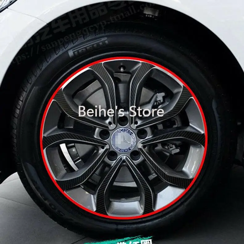 

For Benz C180L C200L Carbon Fiber Car Wheels Mask Decals Stickers Sports Grade