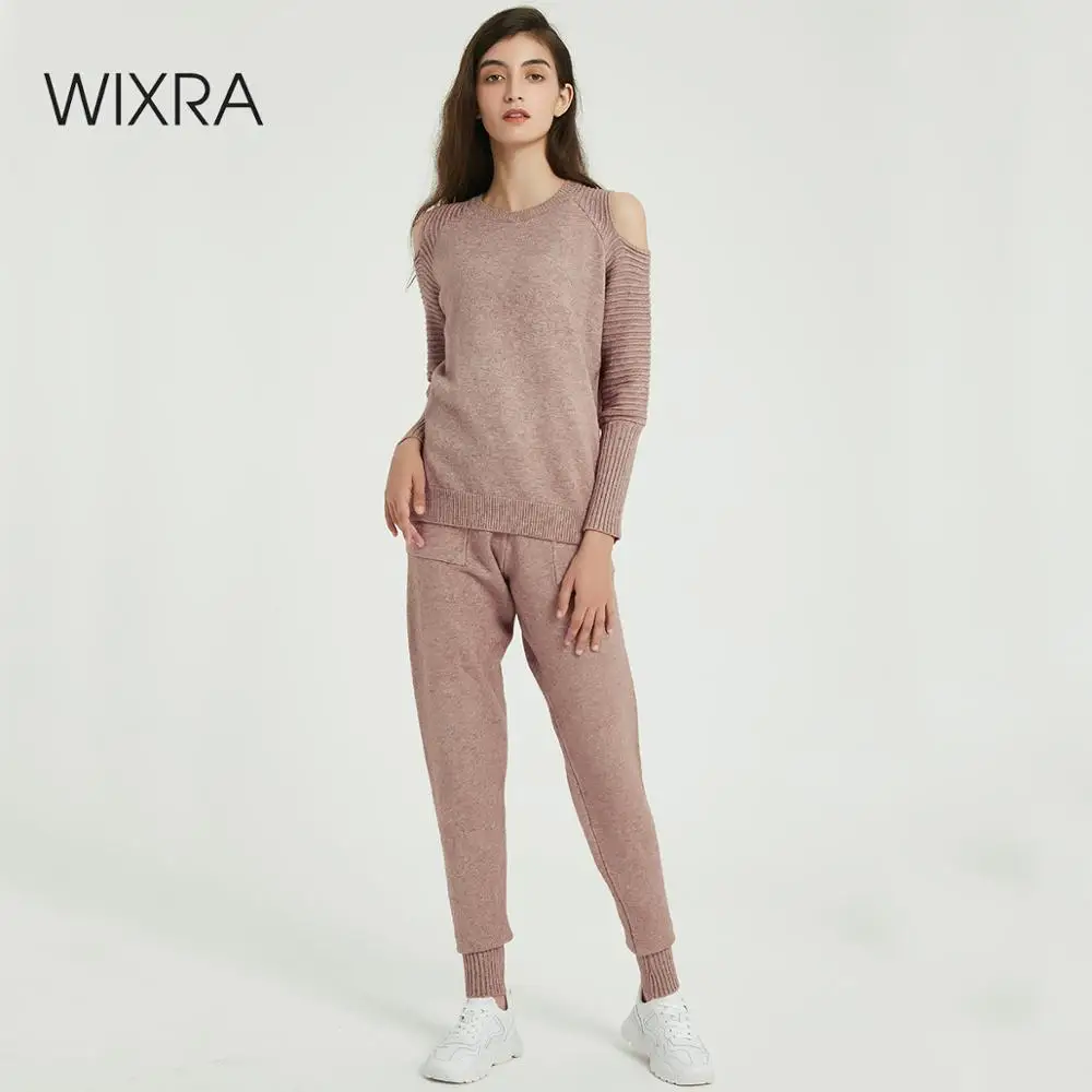 Женский свитер с круглым вырезом Wixra повседневный джемпер вырезами + длинные