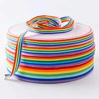 zerzeemooy 10mm 15mm 25mm 60mm 100ylots rainbow color stripe grosgrain ribbon diy bow crafts gift wrapping materials