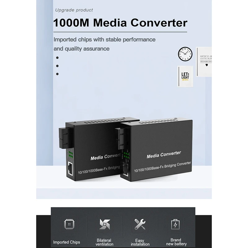 gigabit ethernet fiber media converter with a built in 1gb multimode sc transceiver 1000m rj45 to 1000base lx free global shipping