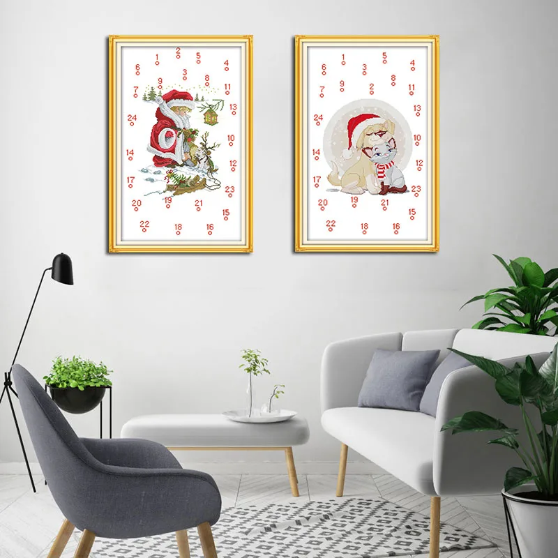 Рождественский календарь вышивка крестиком DMC 11CT 14CT китайские наборы для вышивки