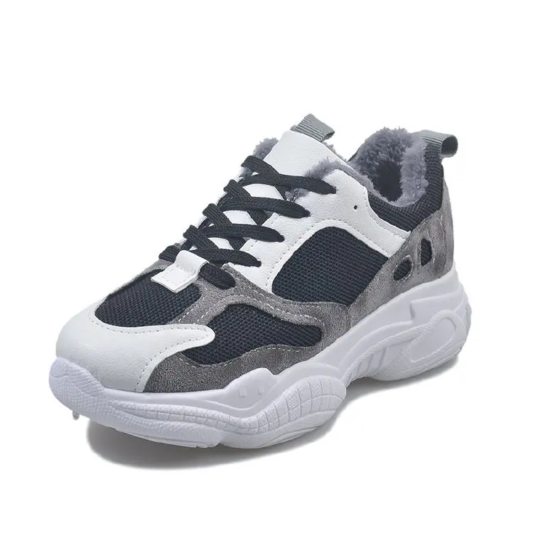 Женские повседневные кроссовки зимние теплая женская обувь с Плюшевым Мехом