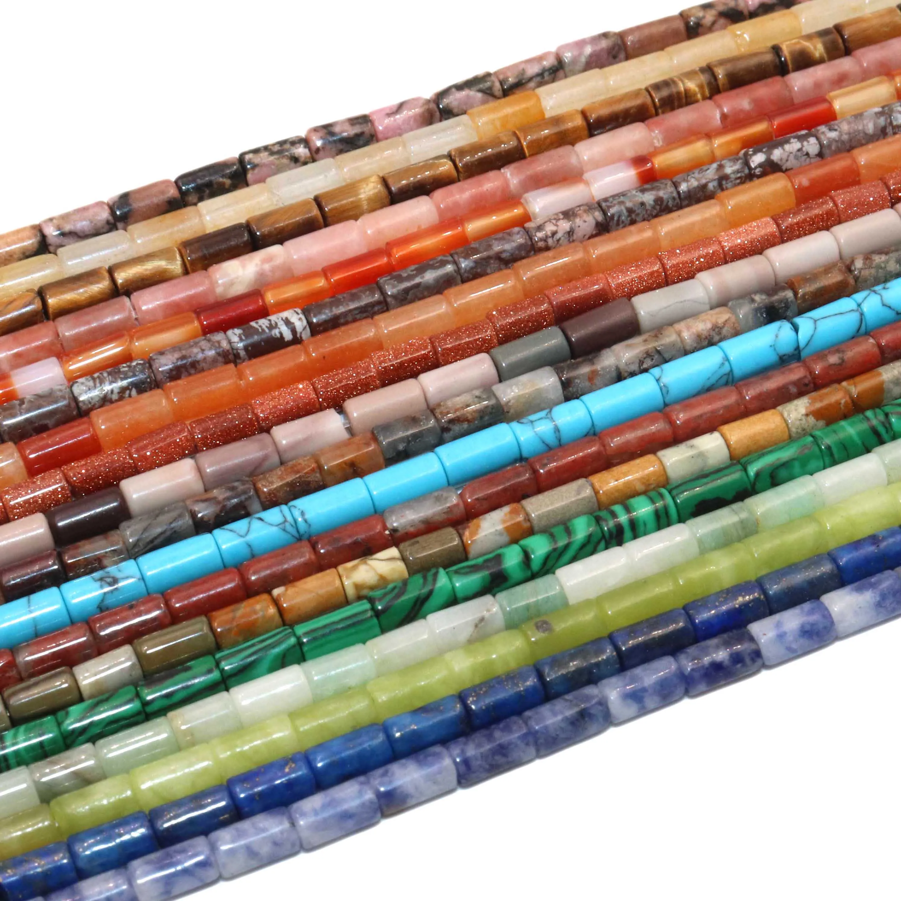 

3*6 мм натуральные цилиндрические бусины из нефрита, амазонита, агата, свободные разделительные бусины, аксессуары для браслетов