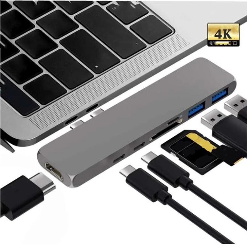 Тип C кабель Переходник USB на HDMIes 4K адаптер SD/устройство для считывания с tf карт