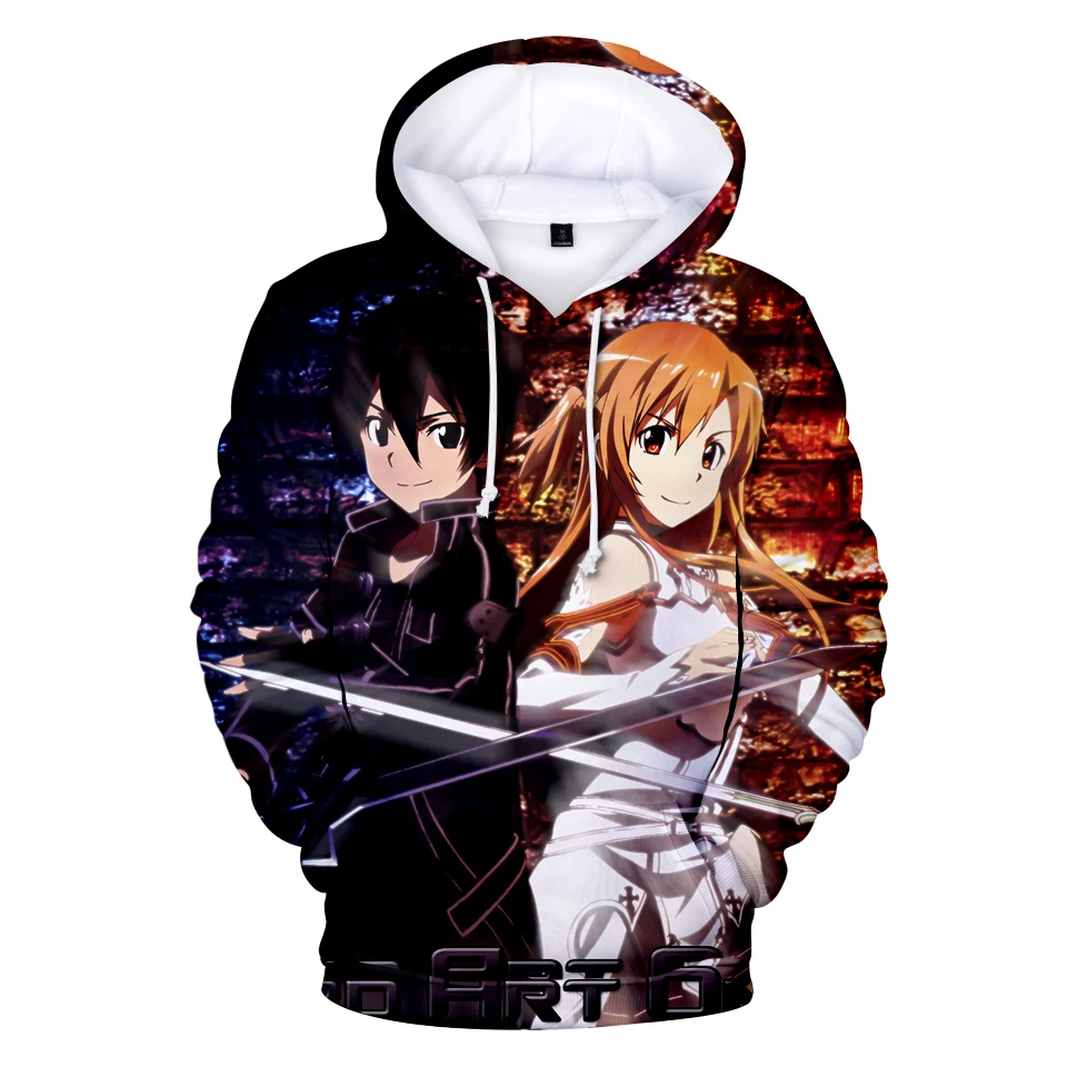 Толстовка с капюшоном Sword Art Online SAO 3D Мужская/Женская толстовка в стиле Харадзюку