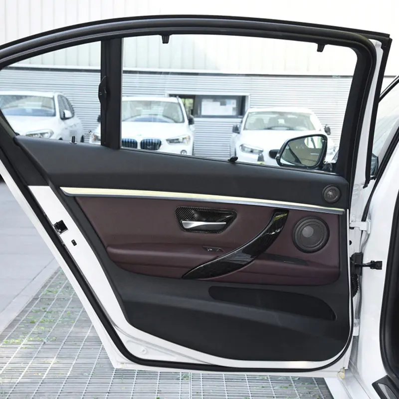 

For BMW 3 4 Series F30 F34 3GT 2013-2018 Inner Door Handle Bowl Panel Decoration Cover Carbon Fiber Sticker Car Accessories