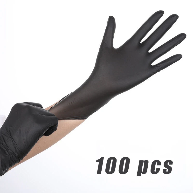 

Черные одноразовые нитриловые перчатки размером 100 дюйма, без эколатекса, маленькие, средние, большие, XL, безопасные эластичные перчатки из ...