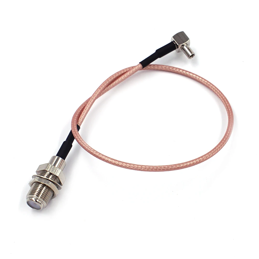 Кабель F Typ to TS9 Переходник female к под прямым углом отрезок RG316 15 см для USB-модема Huawei