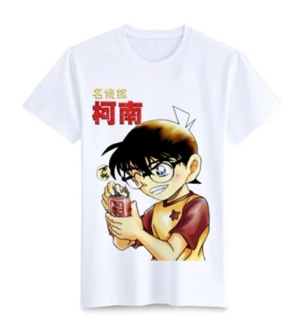 

New Famous Anime Detective Conan T Shirts Men Short Sleeve Conan Anime T-shirt Cool Tops Tees