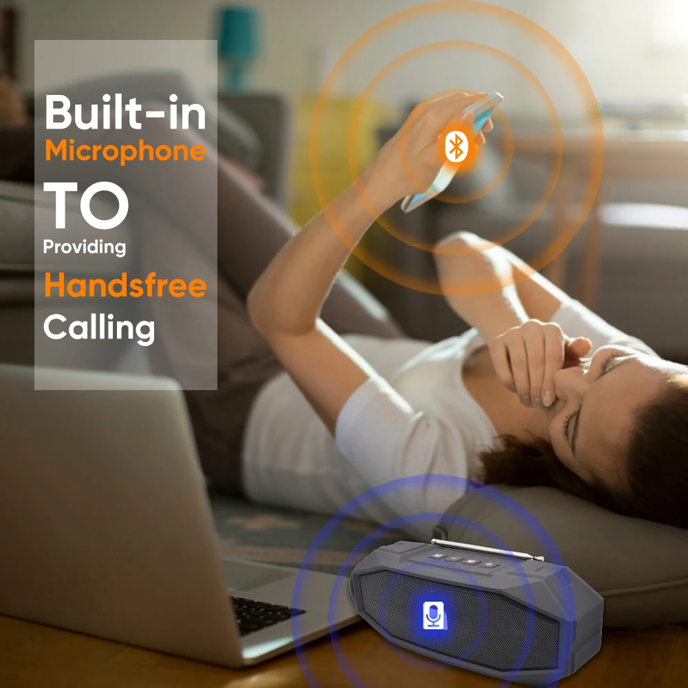Deelife Bluetooth динамик с fm-радио приемником стерео беспроводной BT 5 0 TWS Портативная