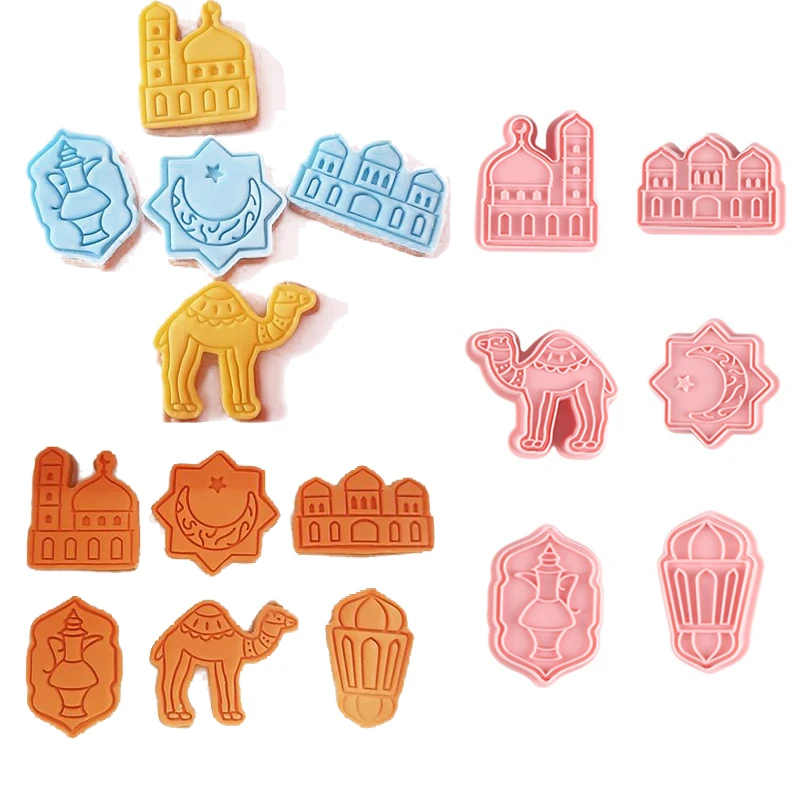 

6Pcs/set Cookie Cutters Camel Moon Star Biscuit Moulds Ramadan decoration Eid Mubarak Cookies DIY Kitchen Baking Tools Supplies
