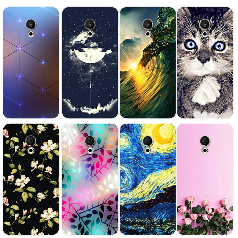 Мультяшный чехол для Meizu 15 Lite с милым модным принтом из ТПУ силиконовый