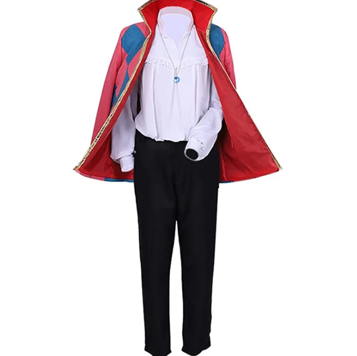Костюм для косплея из аниме Hauru no ugoku Shiro howl пальто брюки ожерелье мужской костюм