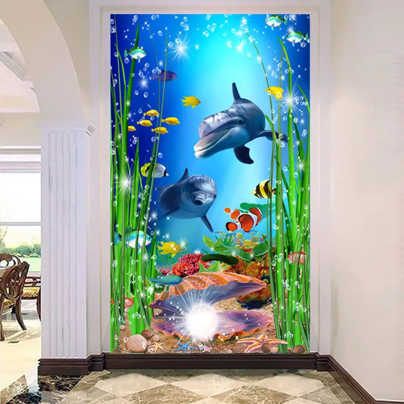 

5D Diy Full Round Drill Underwater World Fish Diamond Painting Diamond Embroidery Cross Stitch Mosaic Home Decoration