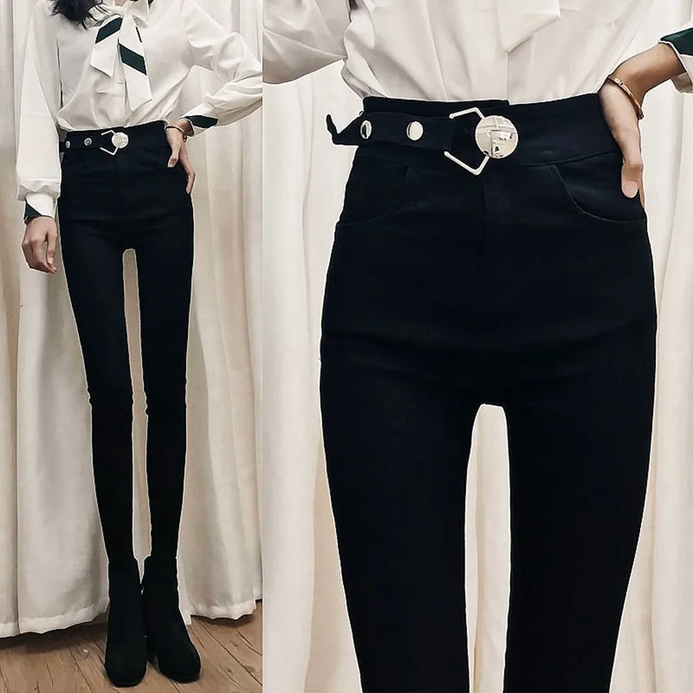 

2022 Black Women Spring Autumn New Casual Straight Pant Lady Elastic High Waist Trouser Female Elegant Harem Pant