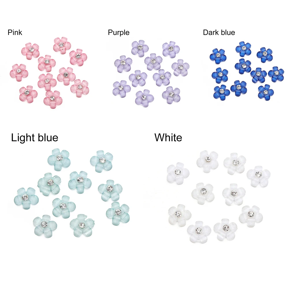 10 шт. мм стразы для дизайна ногтей в виде цветов 3d кристаллы модные блестящие