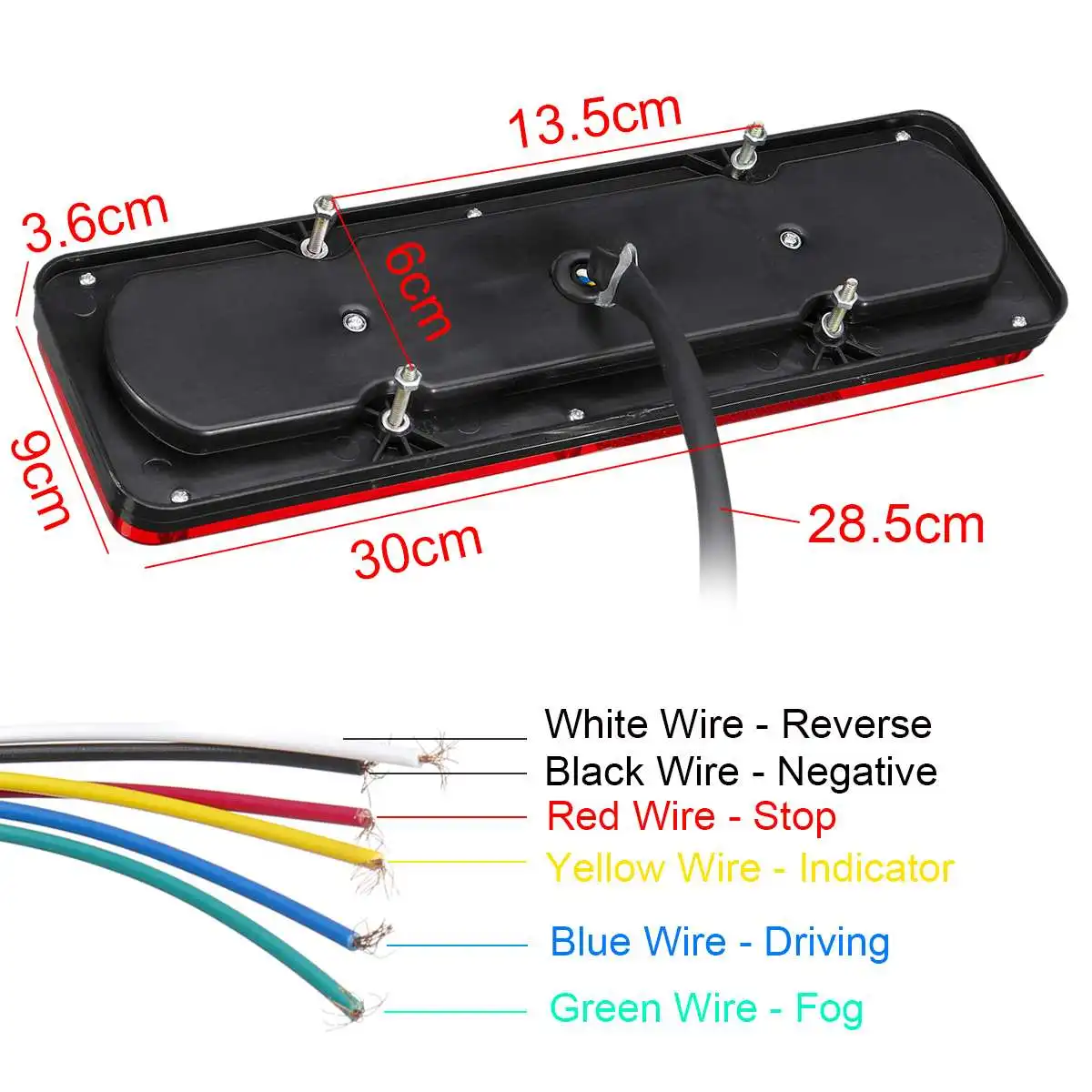 

2pcs 12V LED Car Light Assembly Truck Rear Tail Light Stop Turn Signal Revese Lamp for Trailer Caravan Lorry Bus Camper