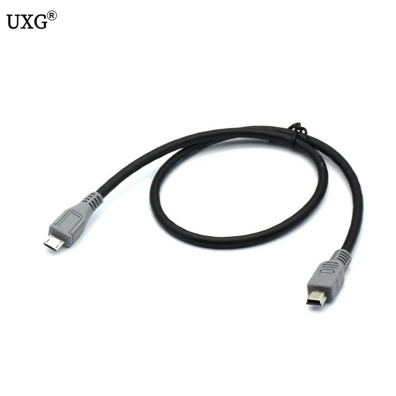 

1pcs Mini USB Type B Male To Micro B Male 5 Pin Converter OTG Adapter Lead Data Cable 20cm 50cm 1M 3FT