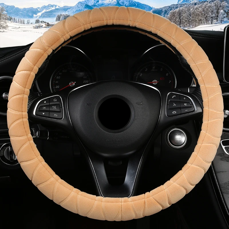 Зимняя плюшевая крышка рулевого колеса для Polo sedan Golf 3 4 5 6 7 Jetta Passat Touran Touareg Phaeton Scirocco автомобильные аксессуары