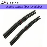litepro carbon fiber folding bike flat handlebar for brompton 25 4x580mm ultralight bicycle horizontal straight bar bmx parts