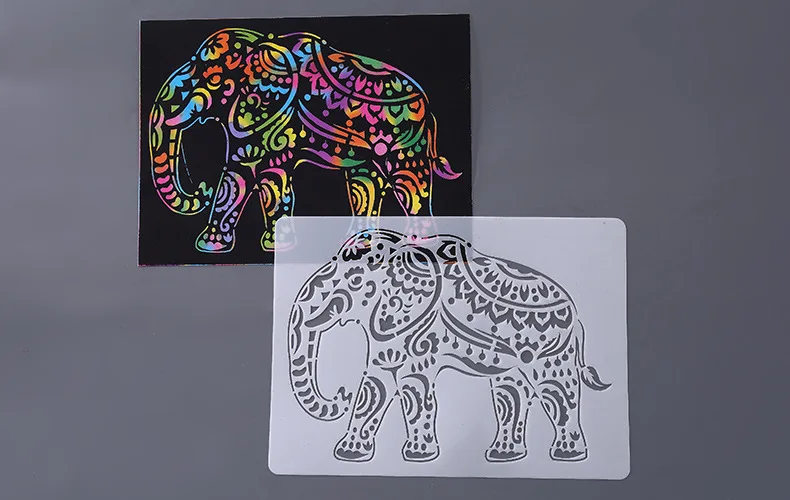 4 шт./компл. A4 Тигр Лев Орел слон трафареты окраска тиснение Скрапбукинг альбом