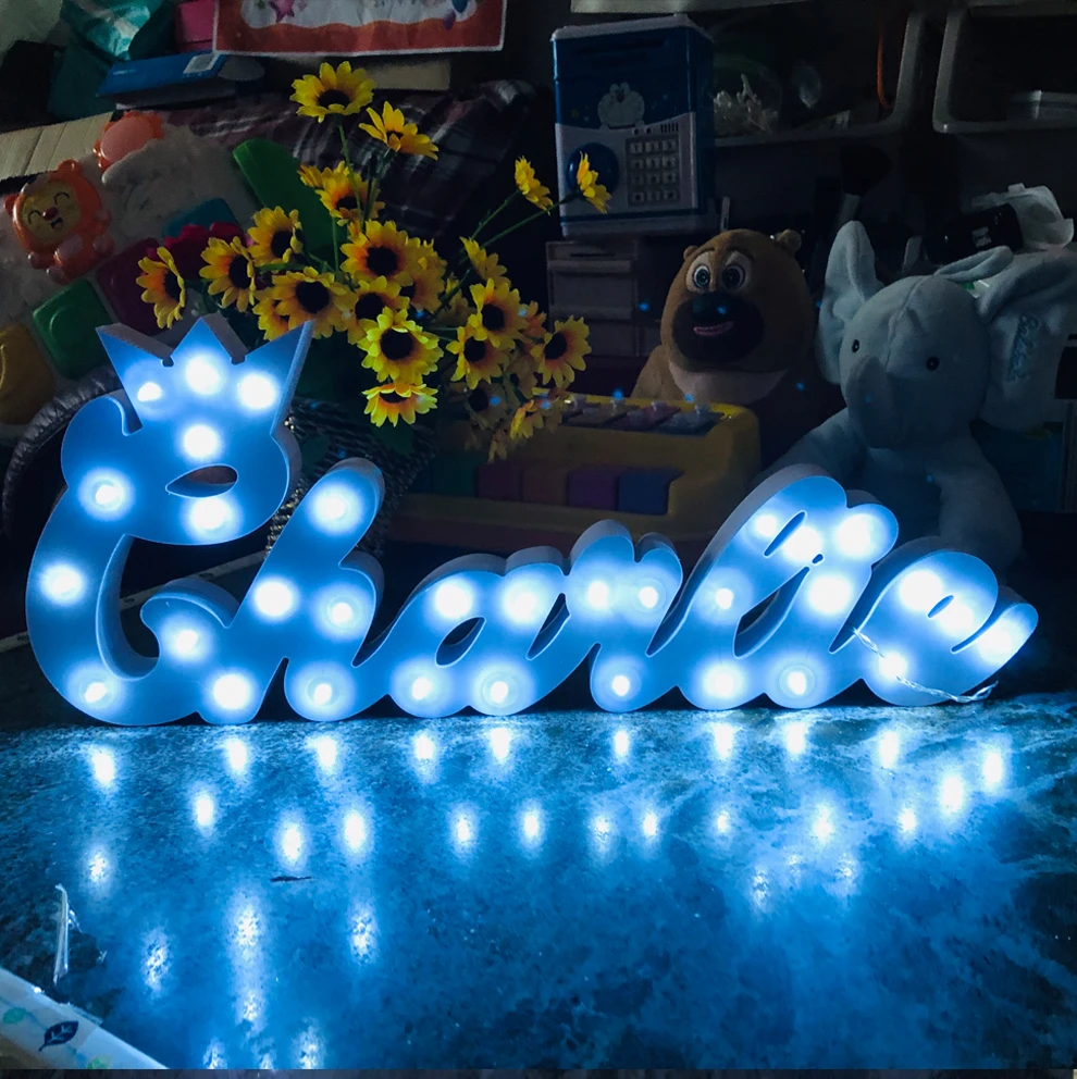 Роскошный подарок на заказ светильник в виде короны буквенный именной день