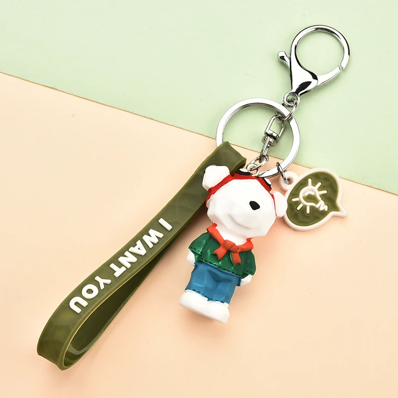 Cartoon Bear Keychain Animal Key chain Cute Bag Charm Key Holder Resin Key Ring Accessories Jewelry EH016