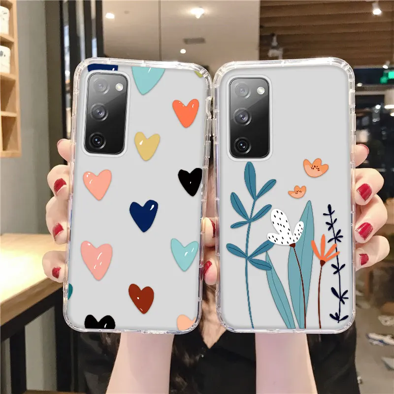 

For Samsung Galaxy S20 FE Cases Silicon Flower Funda Samsung S21 Ultra S10 Plus Note 20 S30 M51 M31 M30S M21S M11 J7 Prime Cover