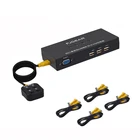 Usb kvm переключатель коробка с настольным контроллером USB переключатель несколько компьютеров поделиться USB устройства монитора отправить разъем провода