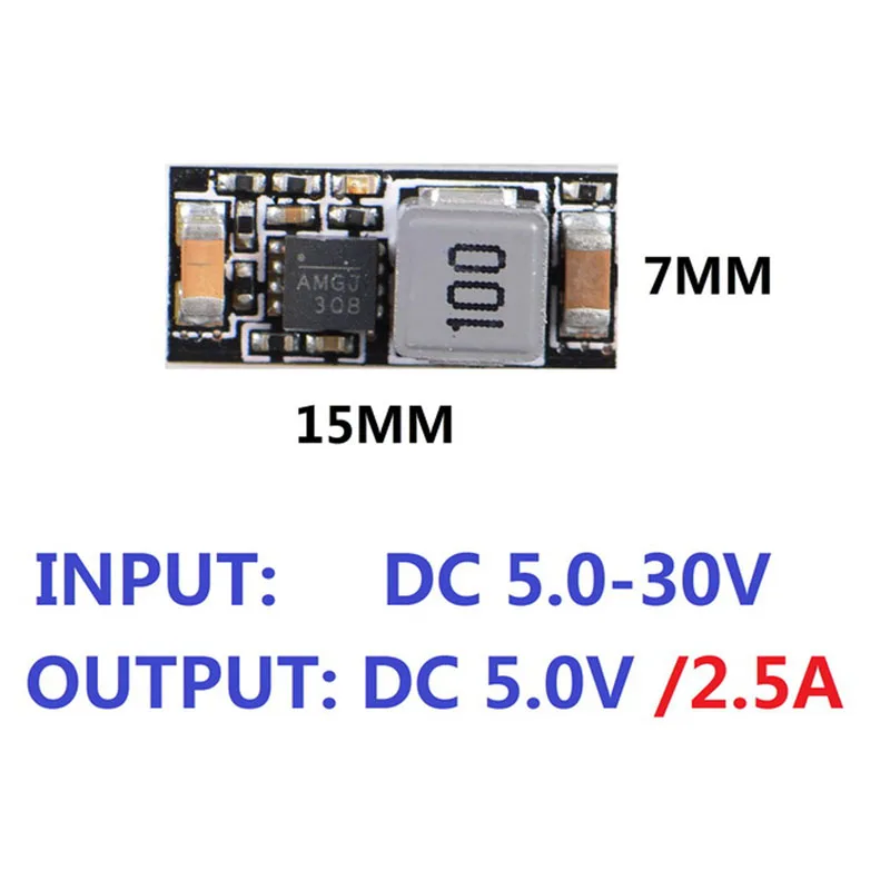 

4pcs Mini 15x7x4mm DC-DC Step-Down Power Supply Module Input DC 5-30V Output DC 5V/2.5A Buck Converter for RC FPV Airplane Parts