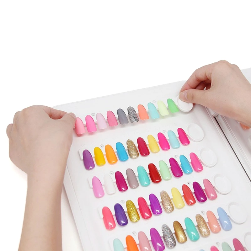 

120 Colors Nail Display Book Gel Polish Displays Chart with 144 Tips Practice Design Card Nails Art Professional Salon Set